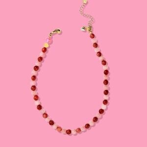 Amore Beaded Necklace | Pink & Red Round Beads